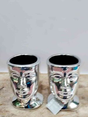 Ceramic face ''enya'' silver