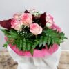 ”Νεφέλη”,μπουκέτο με 6 κόκκινα όμορφα τριαντάφυλλα και φυλλώματα
