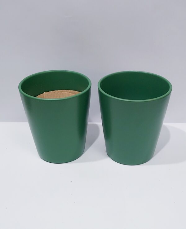 Green matt ceramic pot for indoor plant