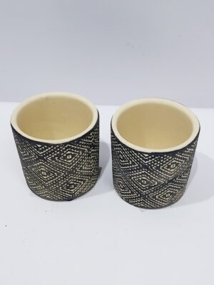 Small boho ceramic pot for cacti